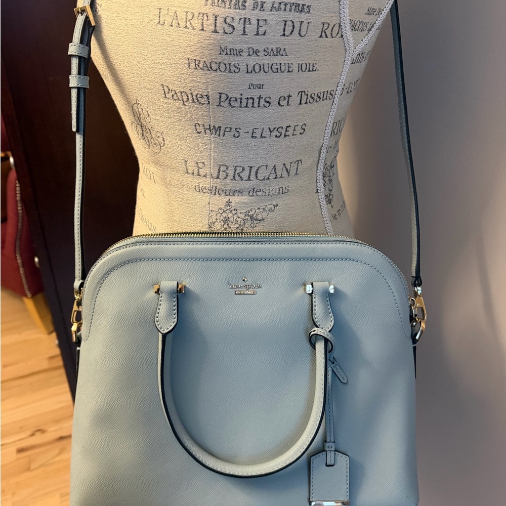 kate spade Powder Blue Dome Satchel with Crossbody Strap
